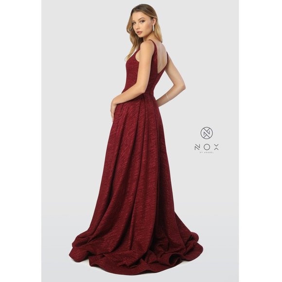 BEAUTIFUL DRESS-R218-BURGUNDY